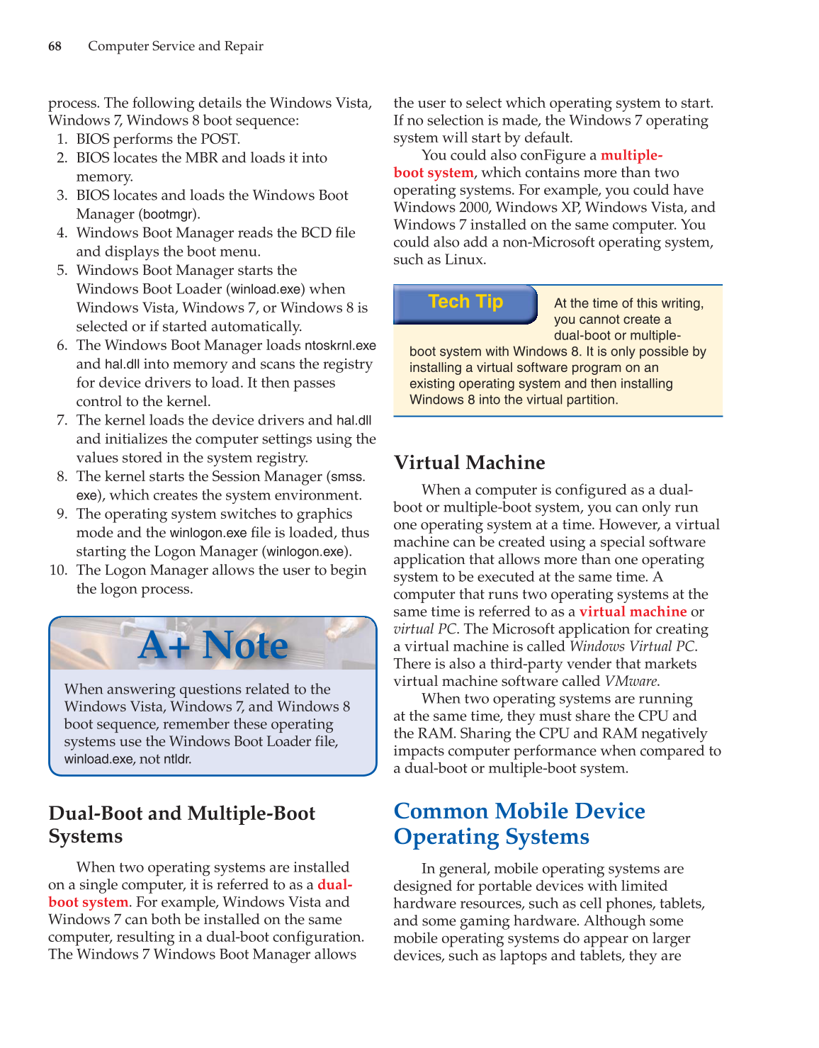Computer Service and Repair, 4th Edition page 68