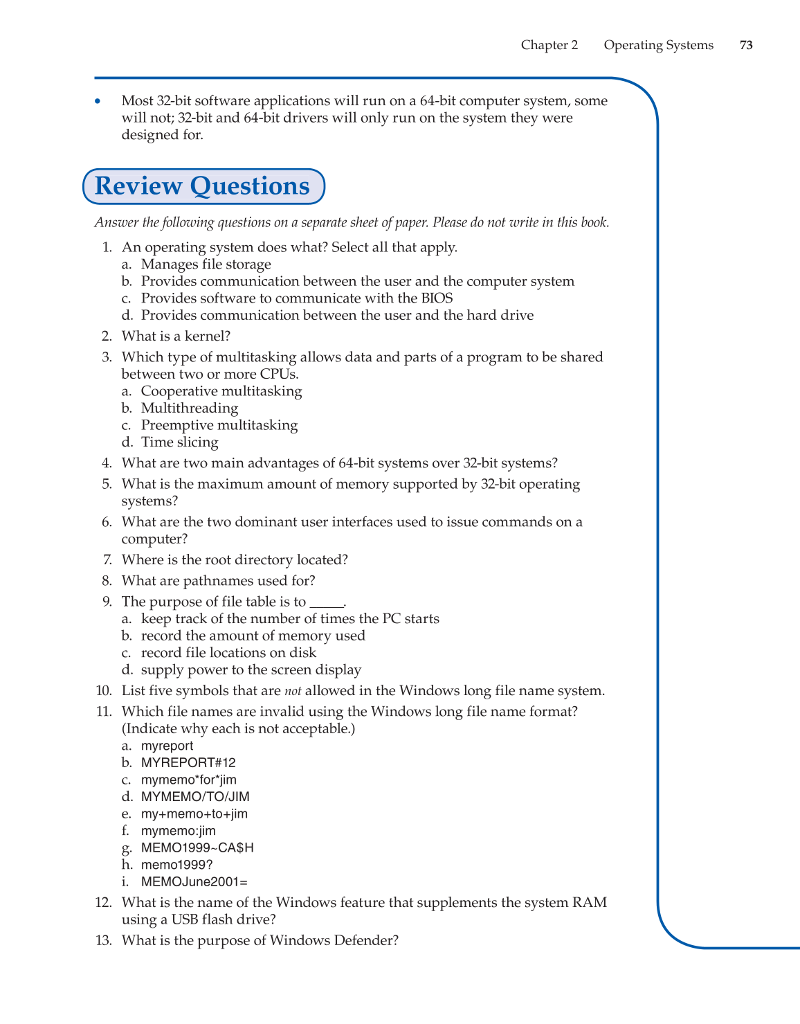 Computer Service and Repair, 4th Edition page 73