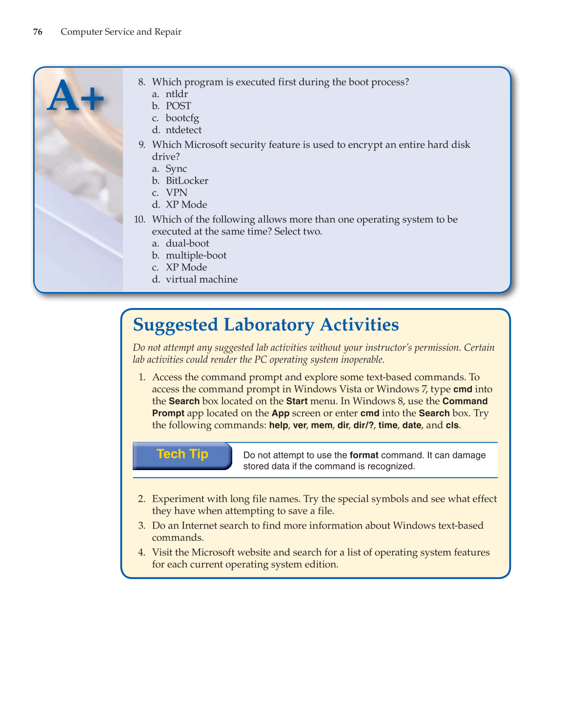 Computer Service and Repair, 4th Edition page 76