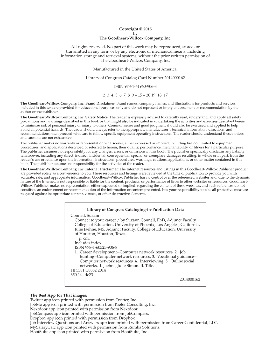 Connect to Your Career, 1st Edition page ii