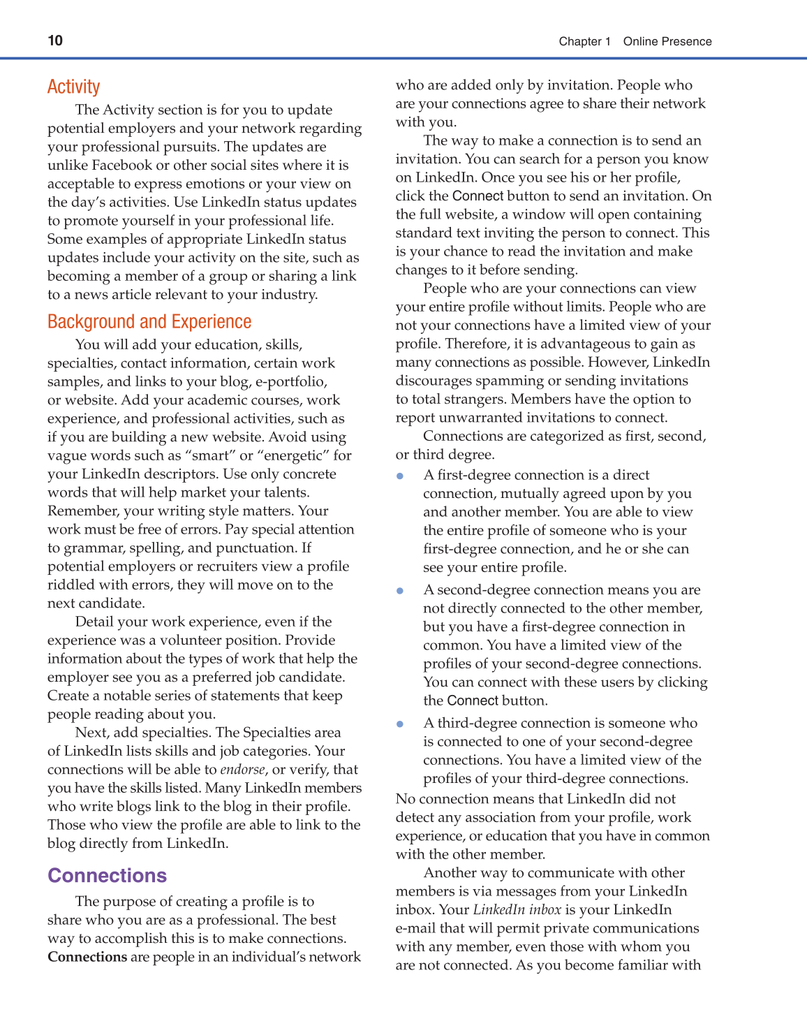 Connect to Your Career, 1st Edition page 10
