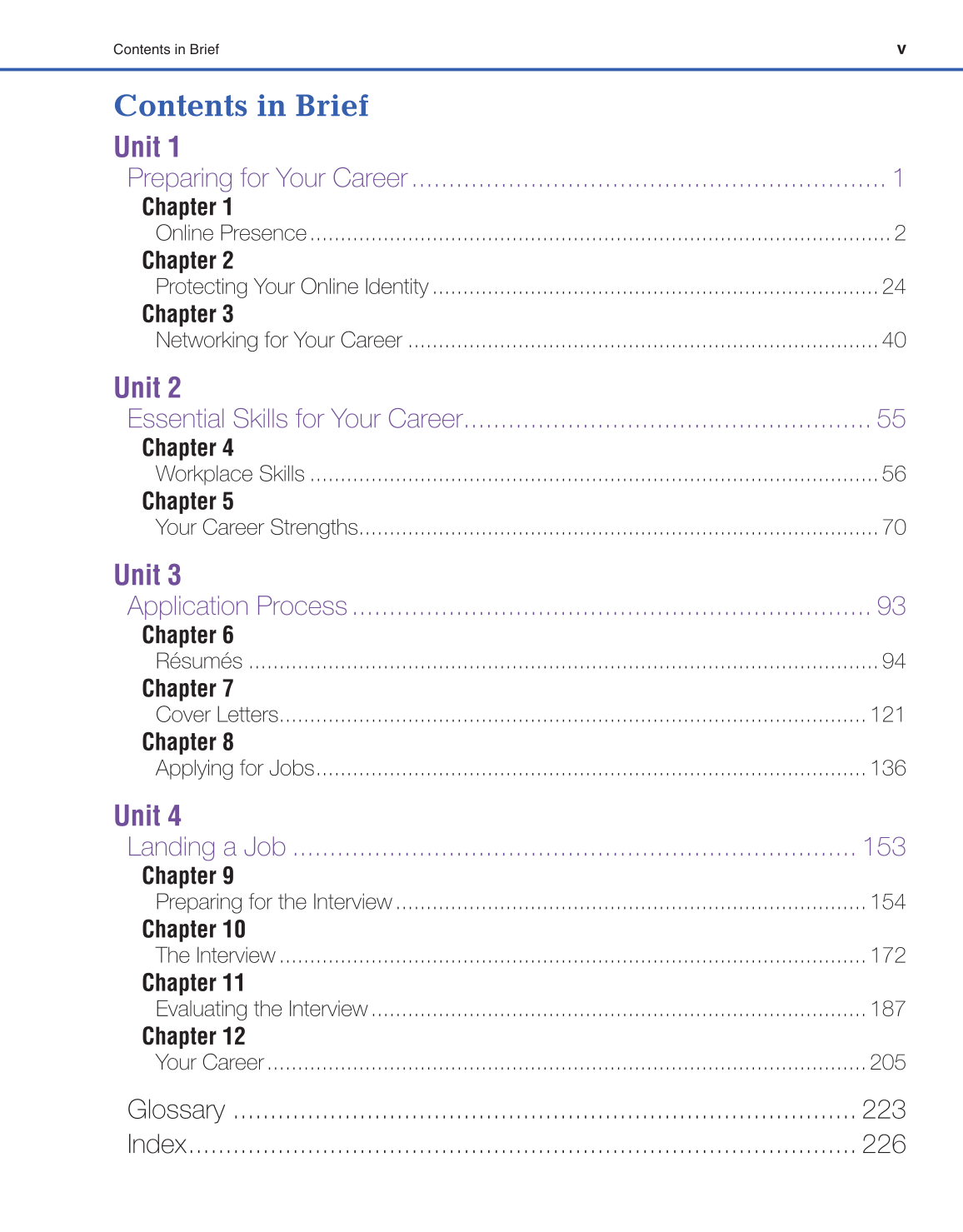 Connect to Your Career, 1st Edition page v