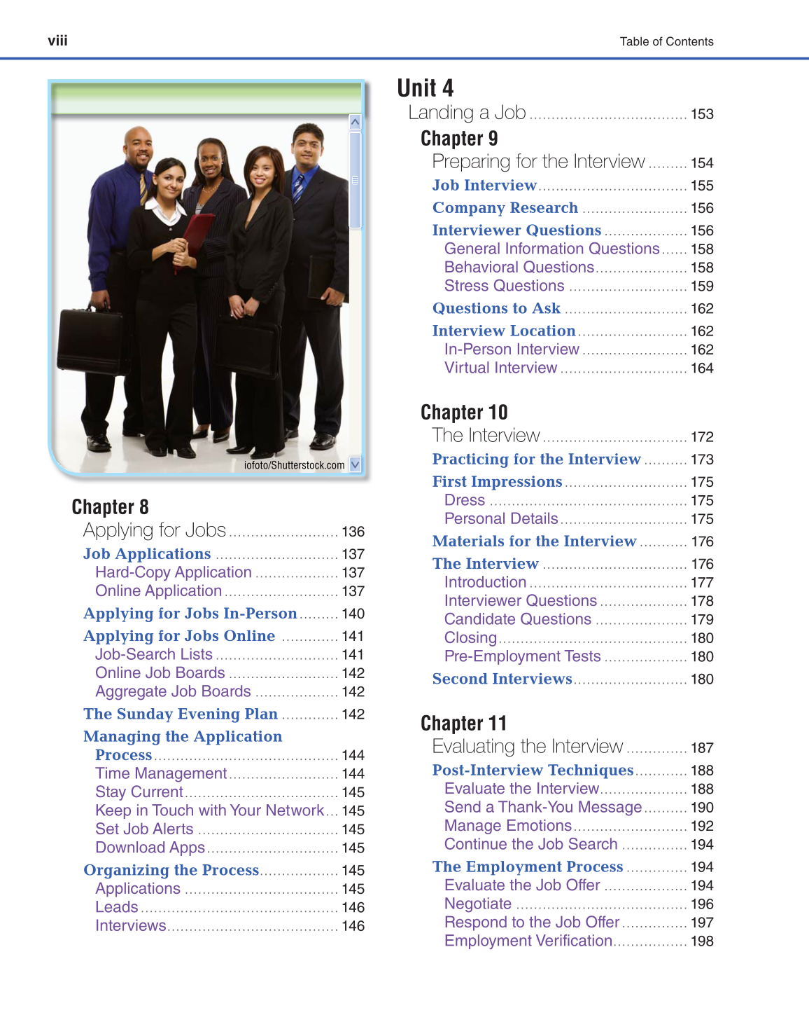 Connect to Your Career, 1st Edition page viii