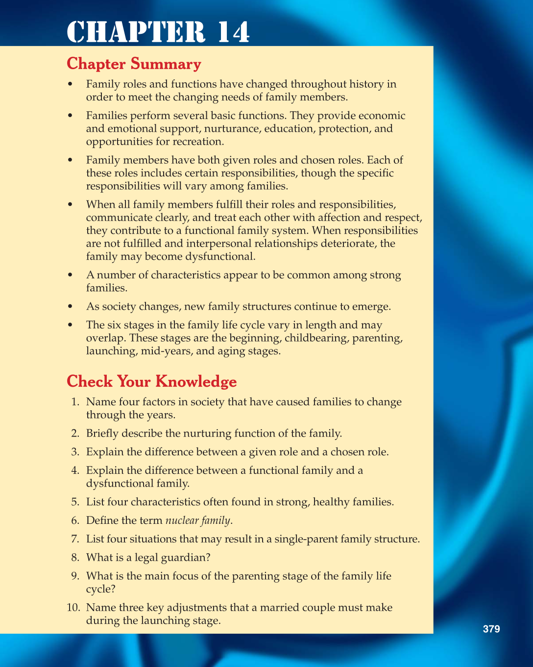Contemporary Living, 12th Edition page 379