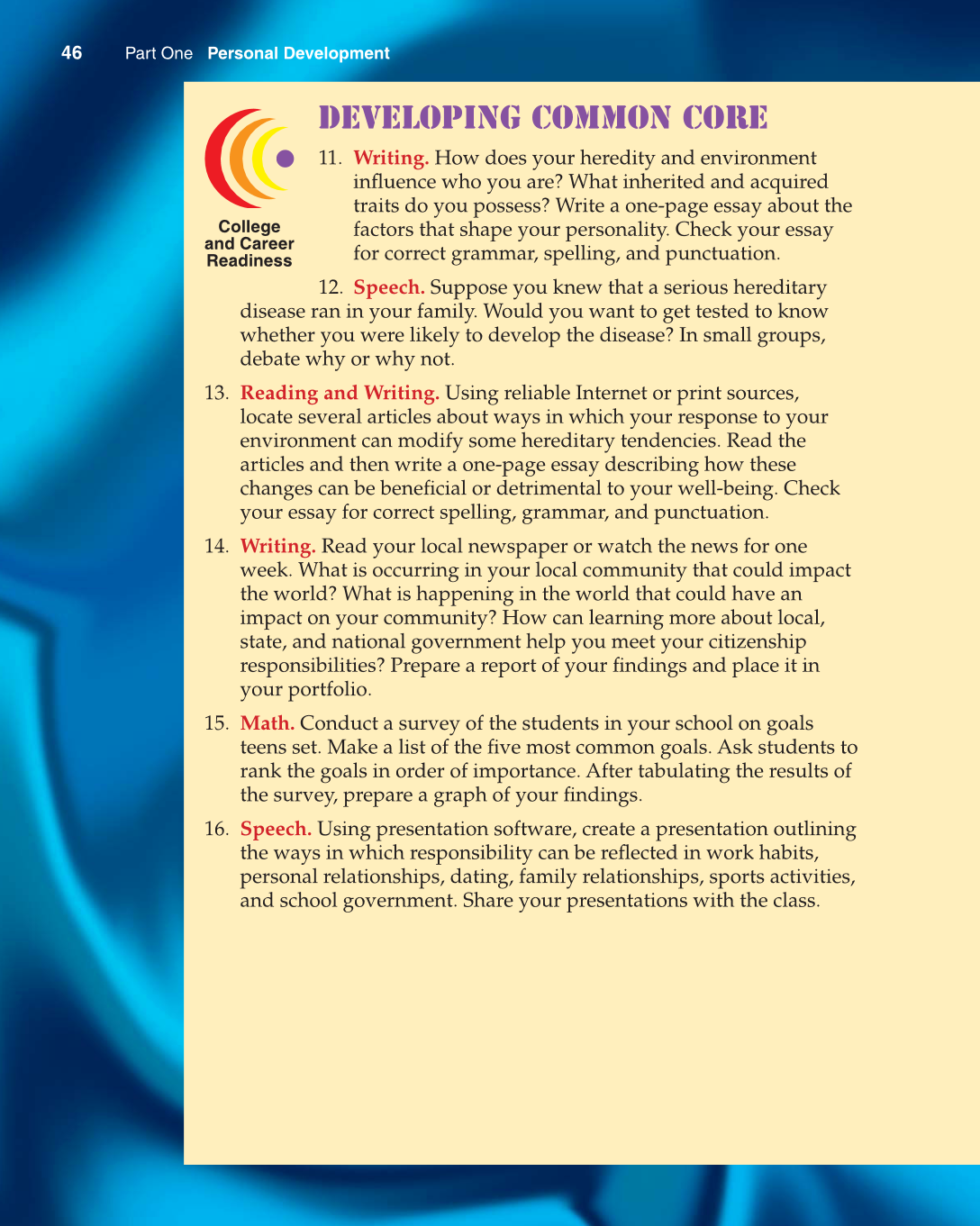 Contemporary Living, 12th Edition page 46