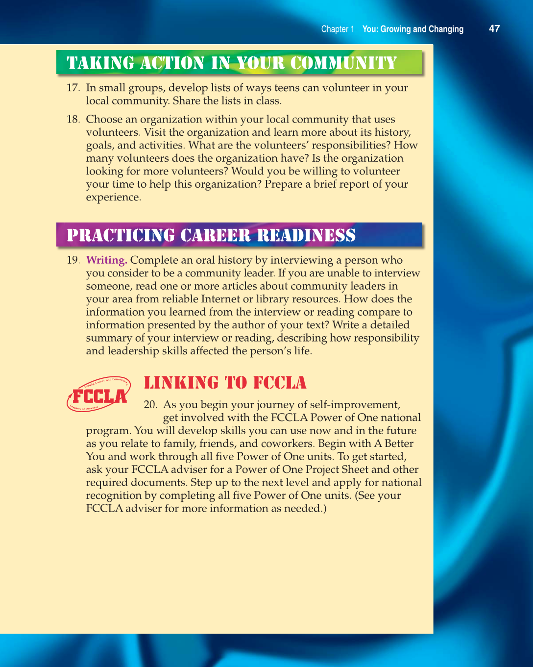 Contemporary Living, 12th Edition page 47