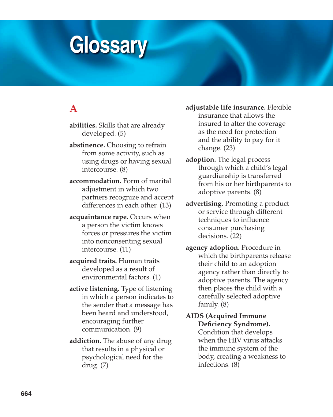 Contemporary Living, 12th Edition page 664