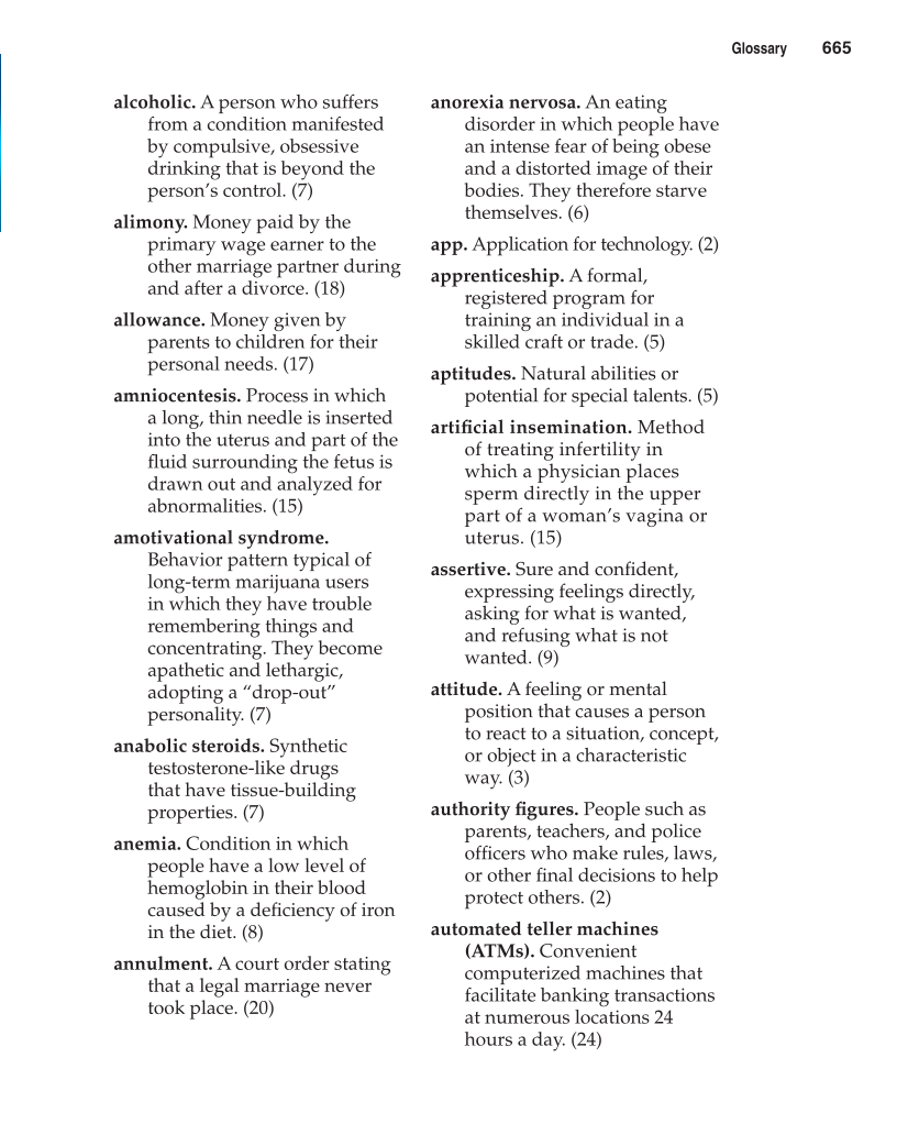 Contemporary Living, 12th Edition page 665