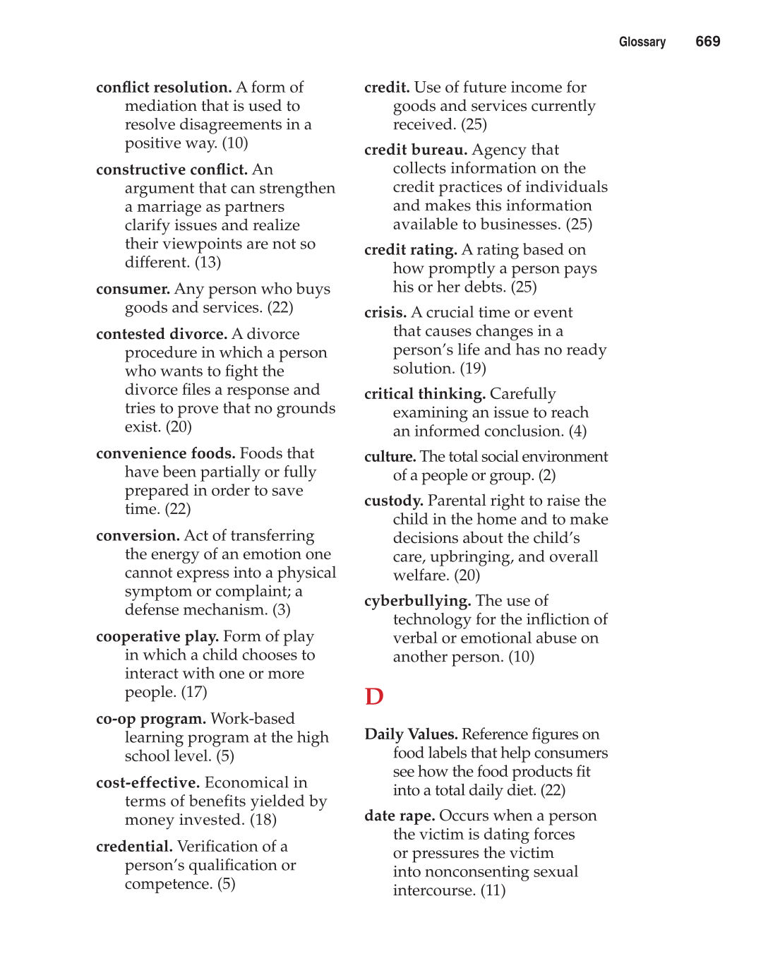 Contemporary Living, 12th Edition page 669