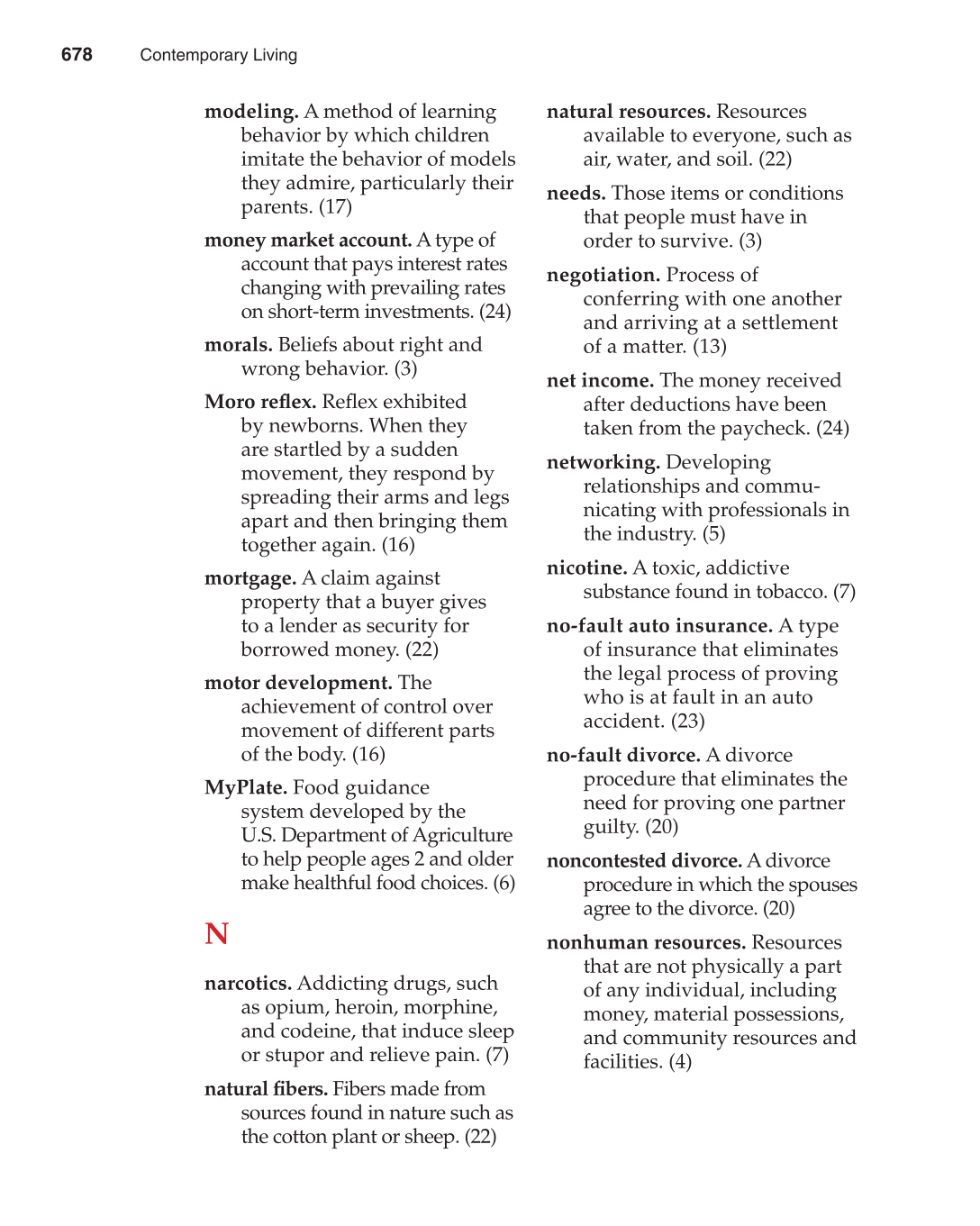 Contemporary Living, 12th Edition page 678