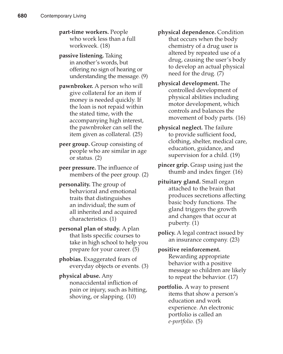 Contemporary Living, 12th Edition page 680