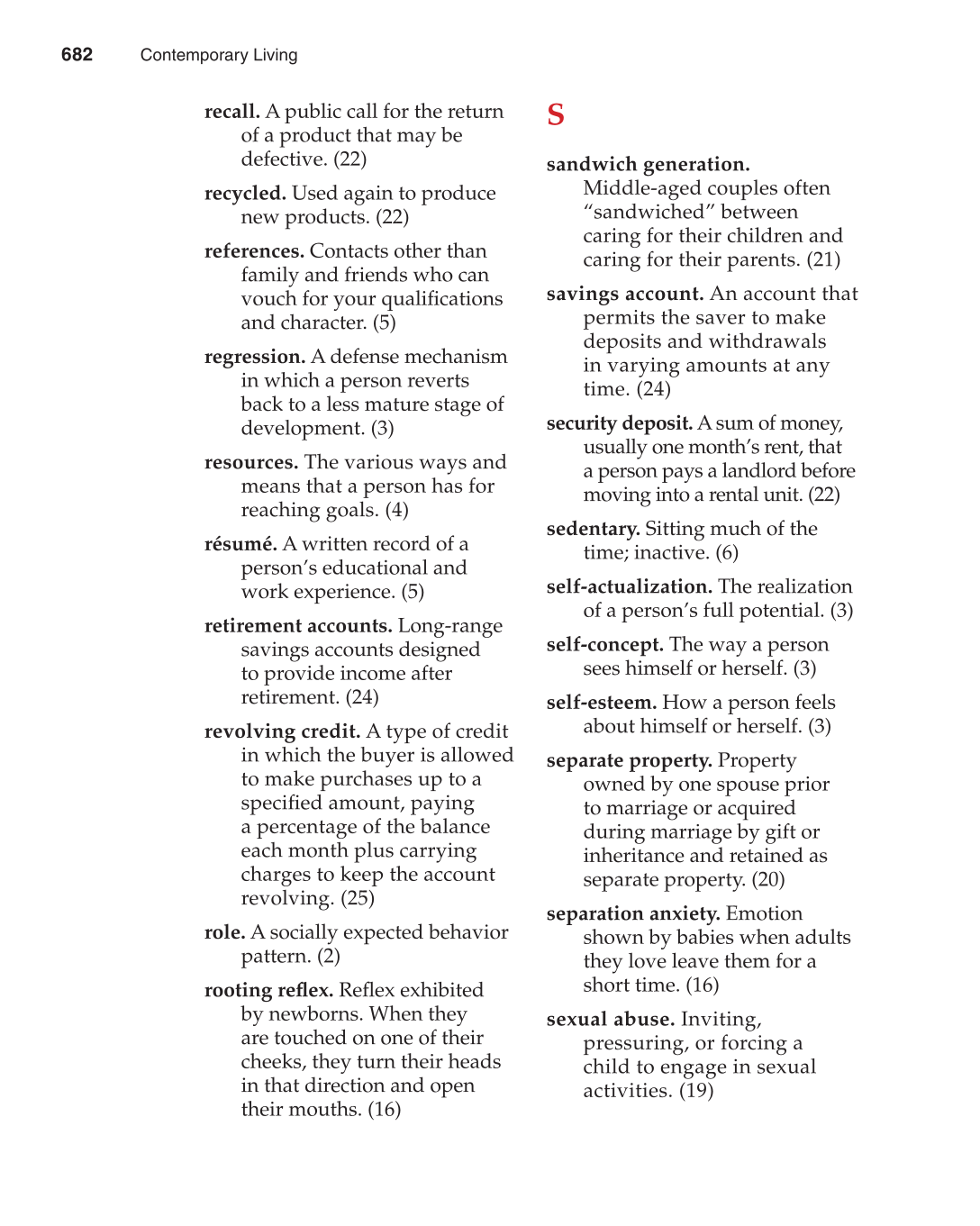 Contemporary Living, 12th Edition page 682