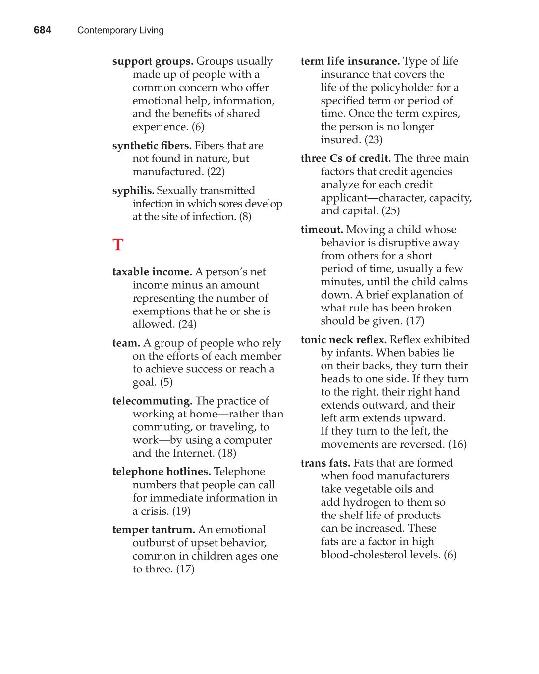 Contemporary Living, 12th Edition page 684