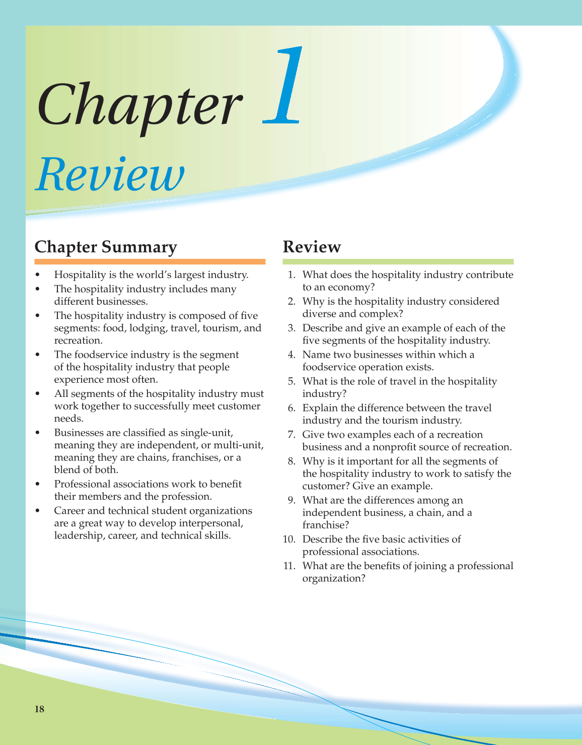 Hospitality Services, 3rd Edition page 18