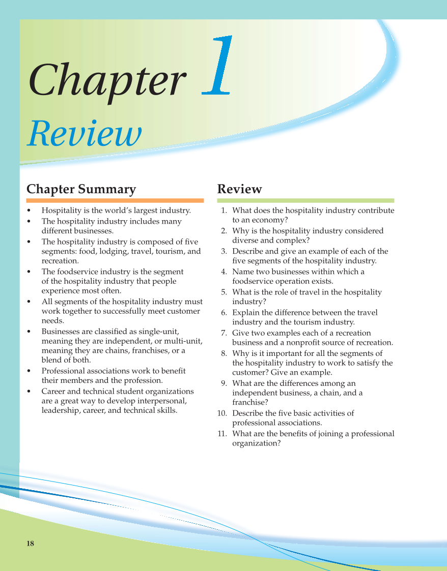 Hospitality Services, 3rd Edition page 18