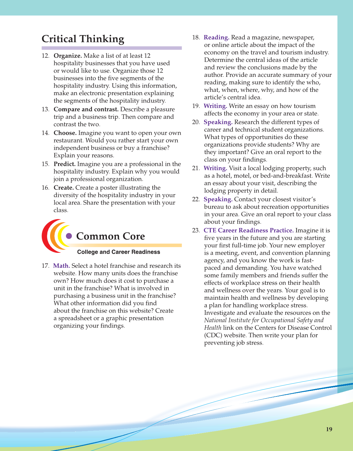 Hospitality Services, 3rd Edition page 19