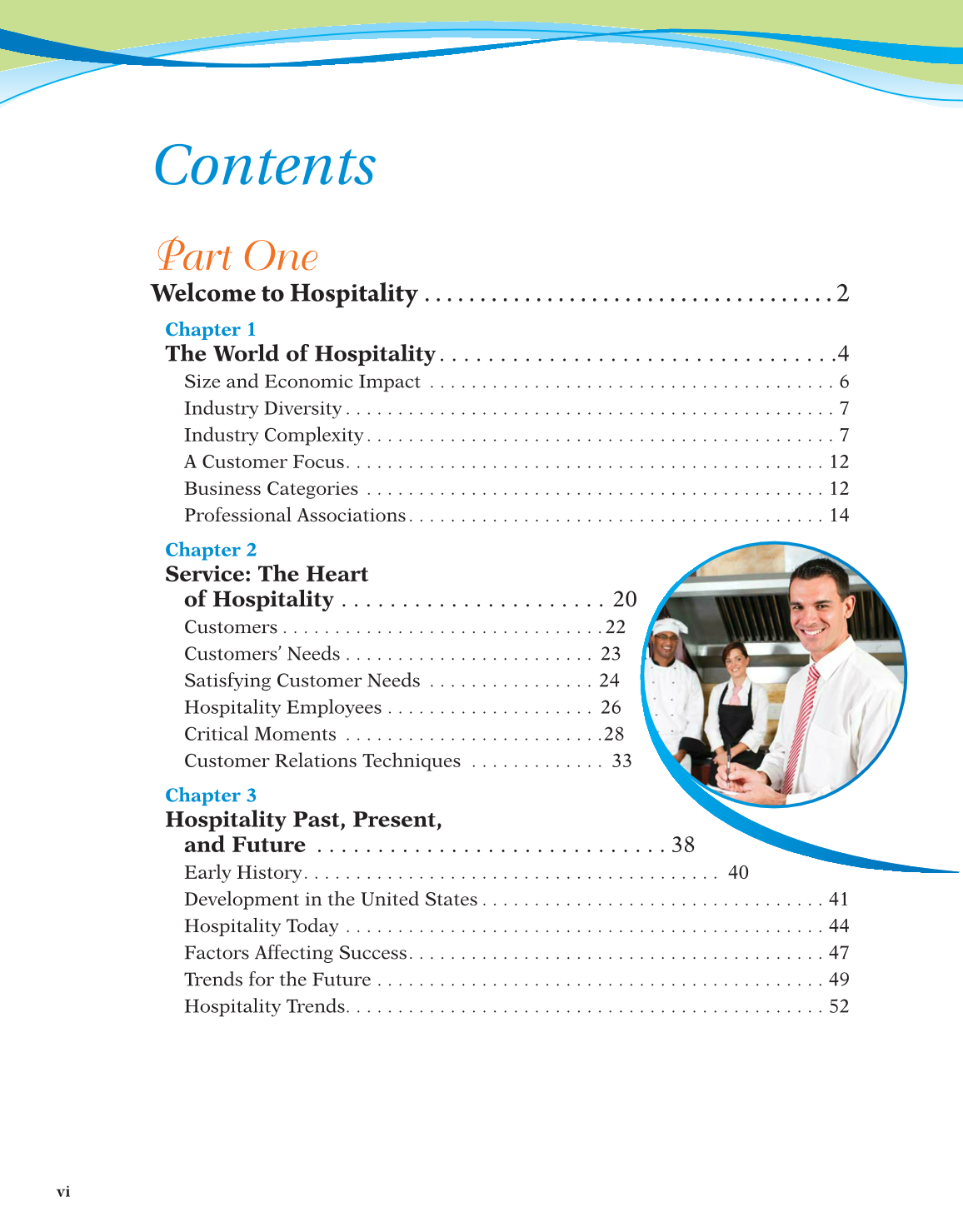 Hospitality Services, 3rd Edition page vi
