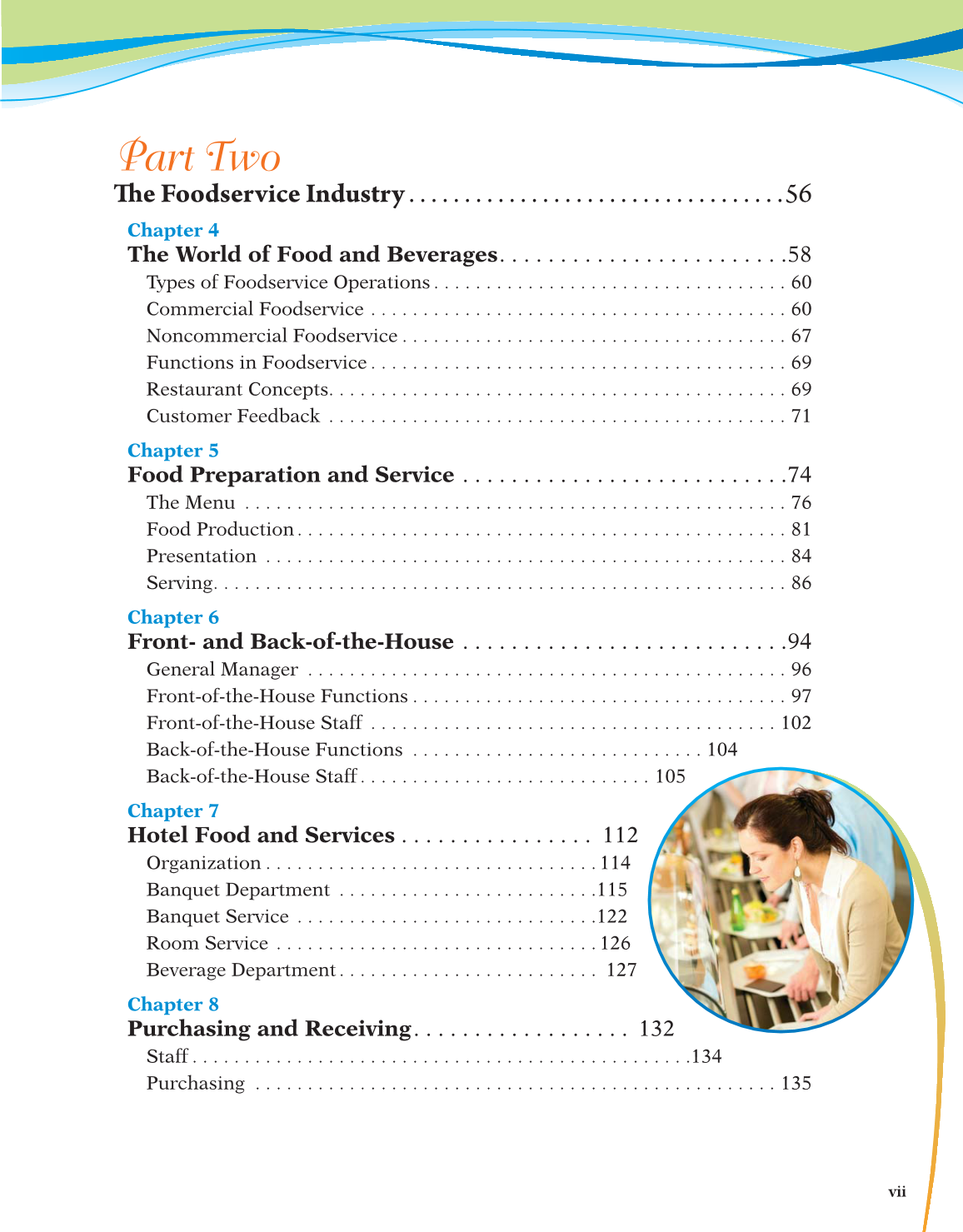 Hospitality Services, 3rd Edition page vii