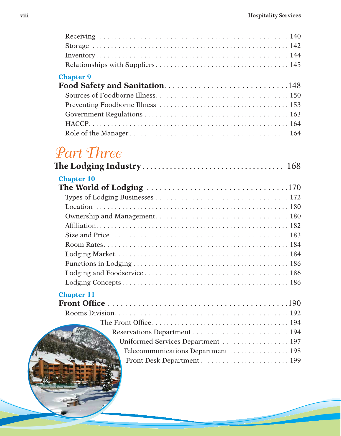 Hospitality Services, 3rd Edition page viii