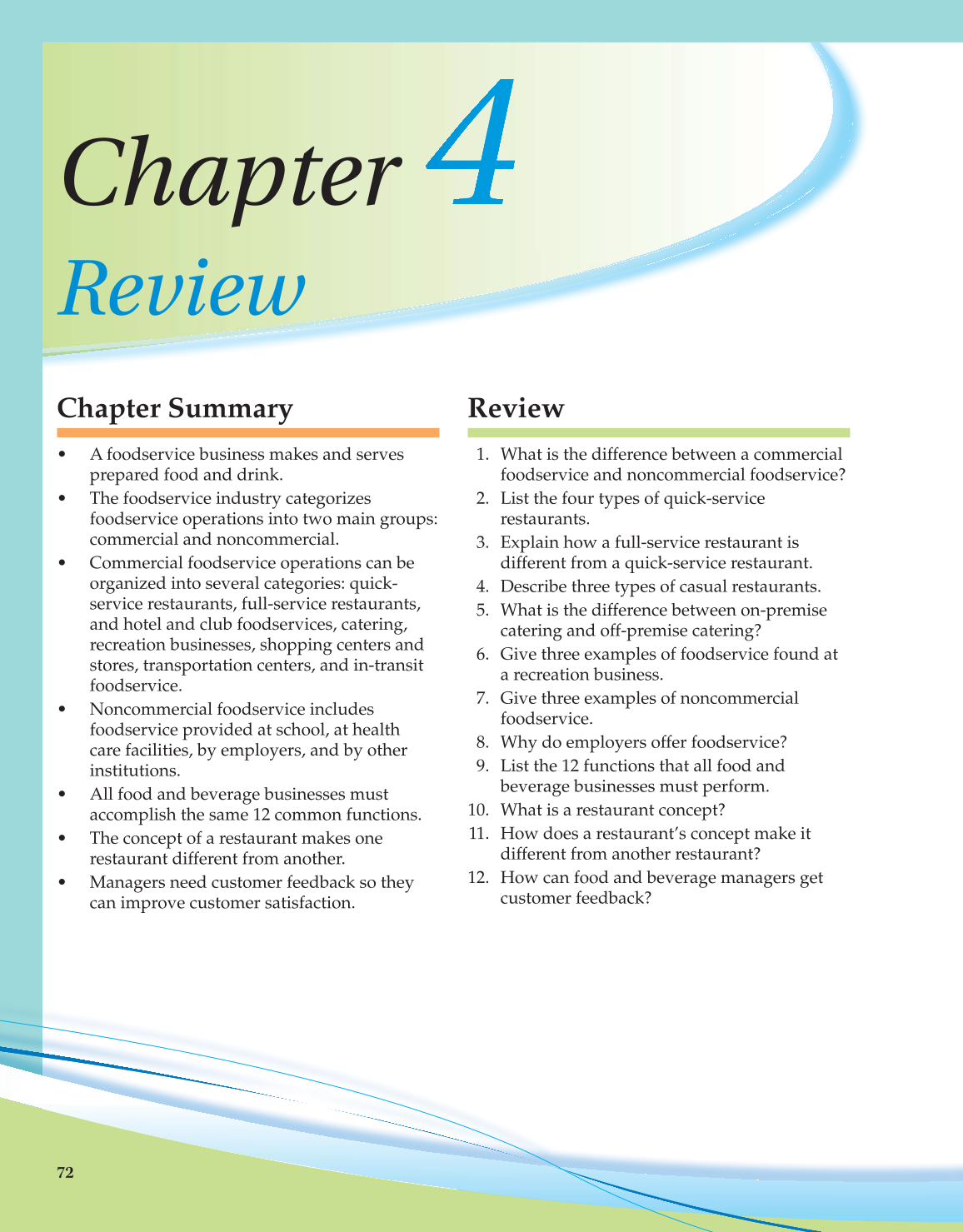 Hospitality Services, 3rd Edition page 72
