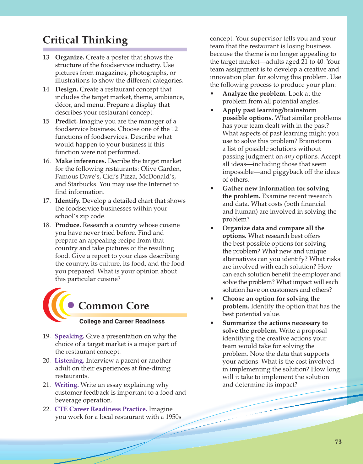 Hospitality Services, 3rd Edition page 73