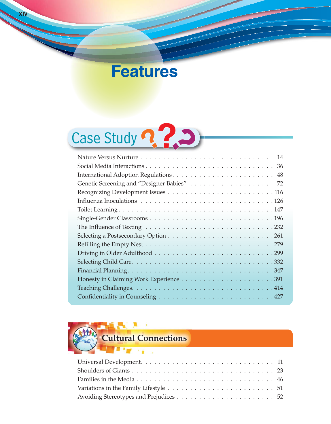 Lifespan Development, 1st Edition page XIV