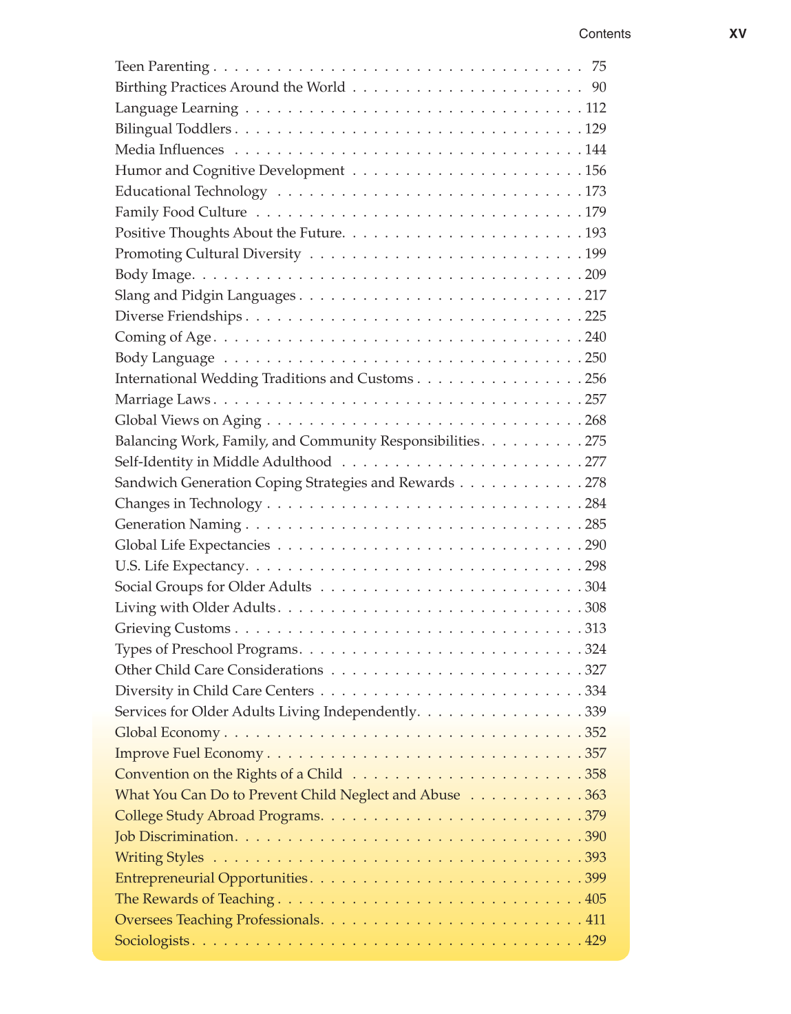 Lifespan Development, 1st Edition page XV