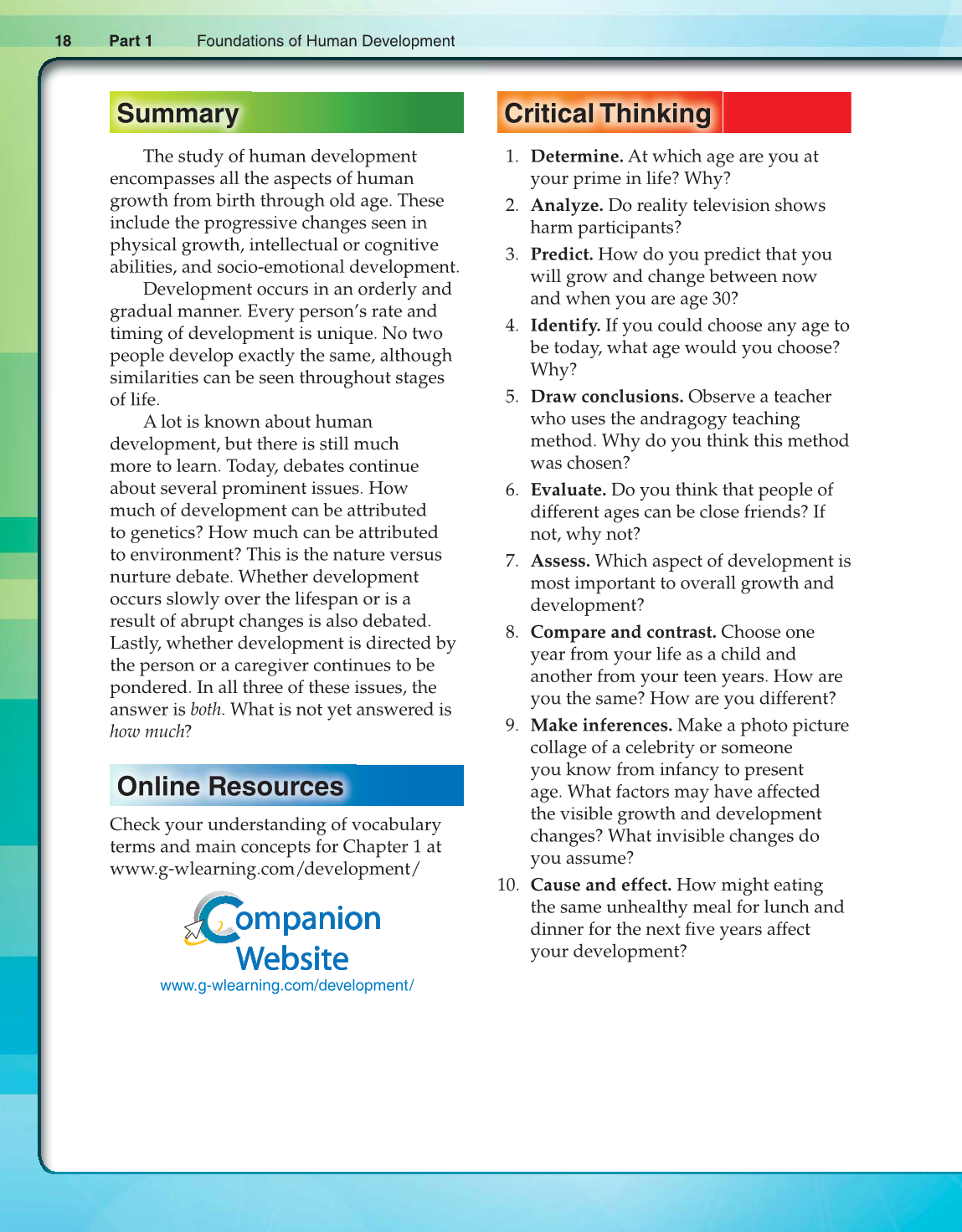 Lifespan Development, 1st Edition page 18