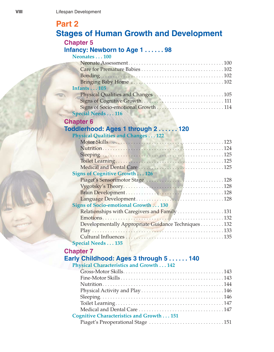 Lifespan Development, 1st Edition page VIII