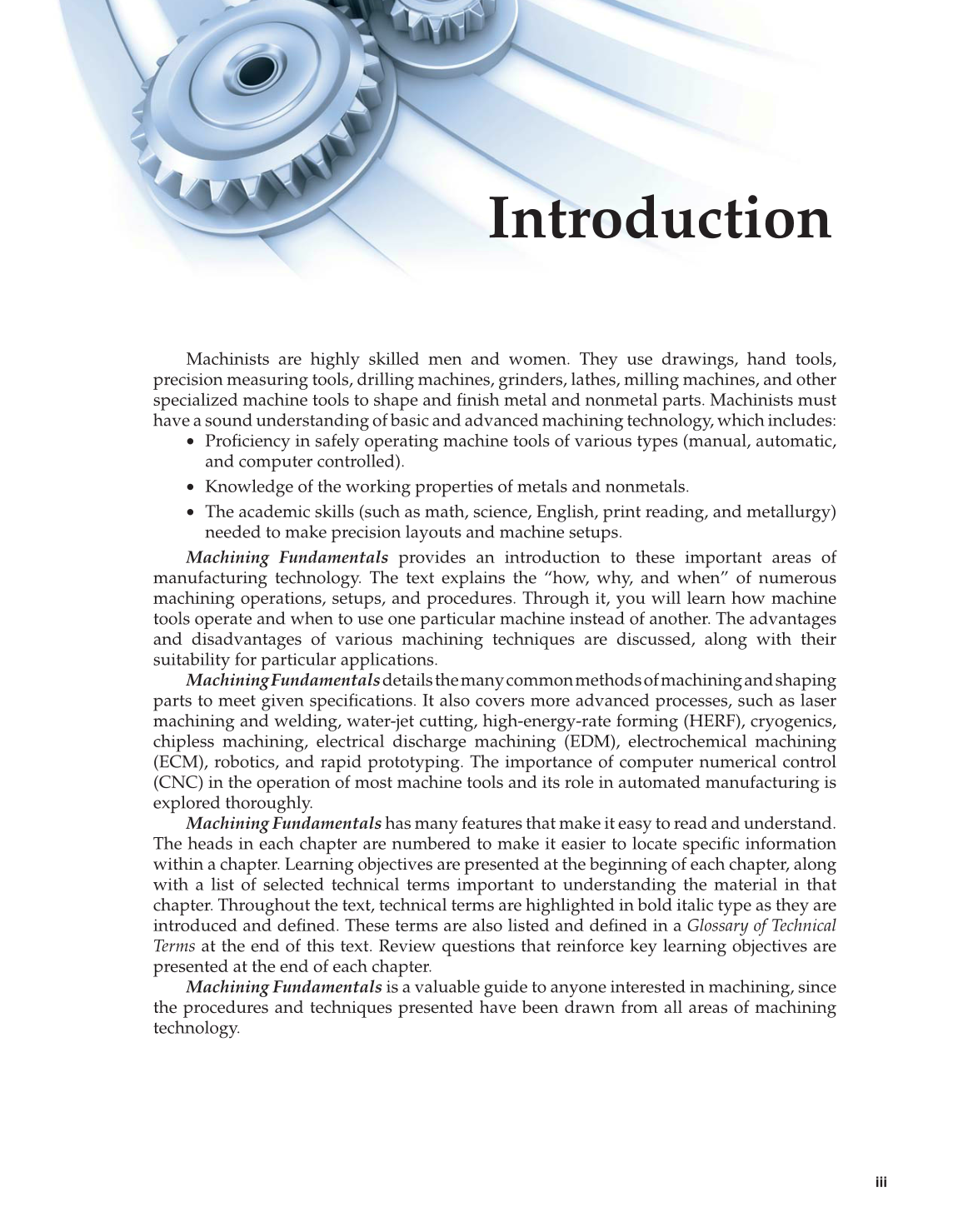 Machining Fundamentals, 9th Edition page iii