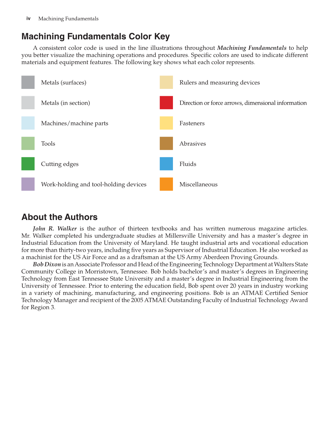 Machining Fundamentals, 9th Edition page iv