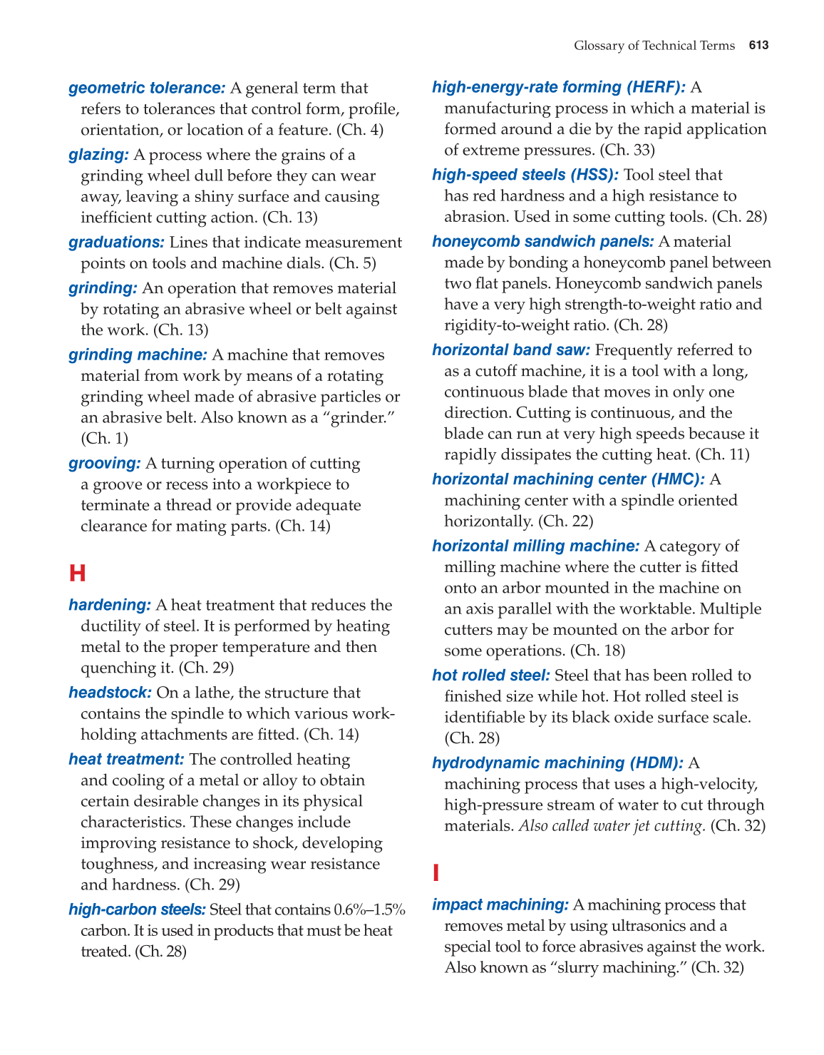 Machining Fundamentals, 9th Edition page 613