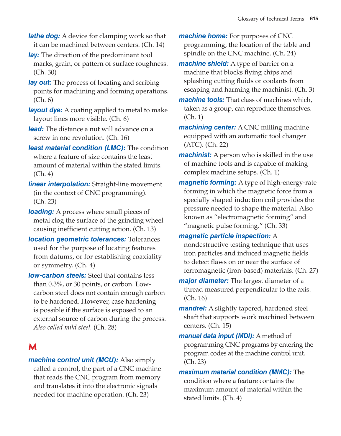 Machining Fundamentals, 9th Edition page 615