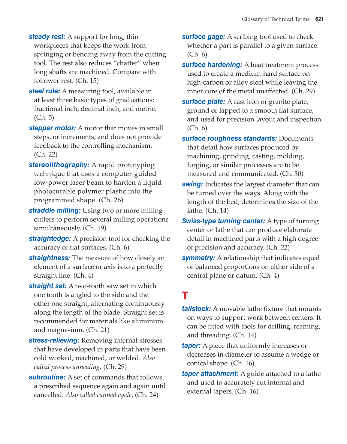 Machining Fundamentals, 9th Edition page 621