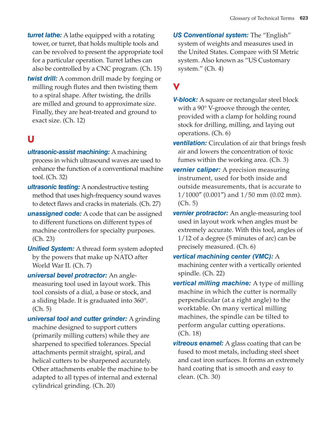Machining Fundamentals, 9th Edition page 623