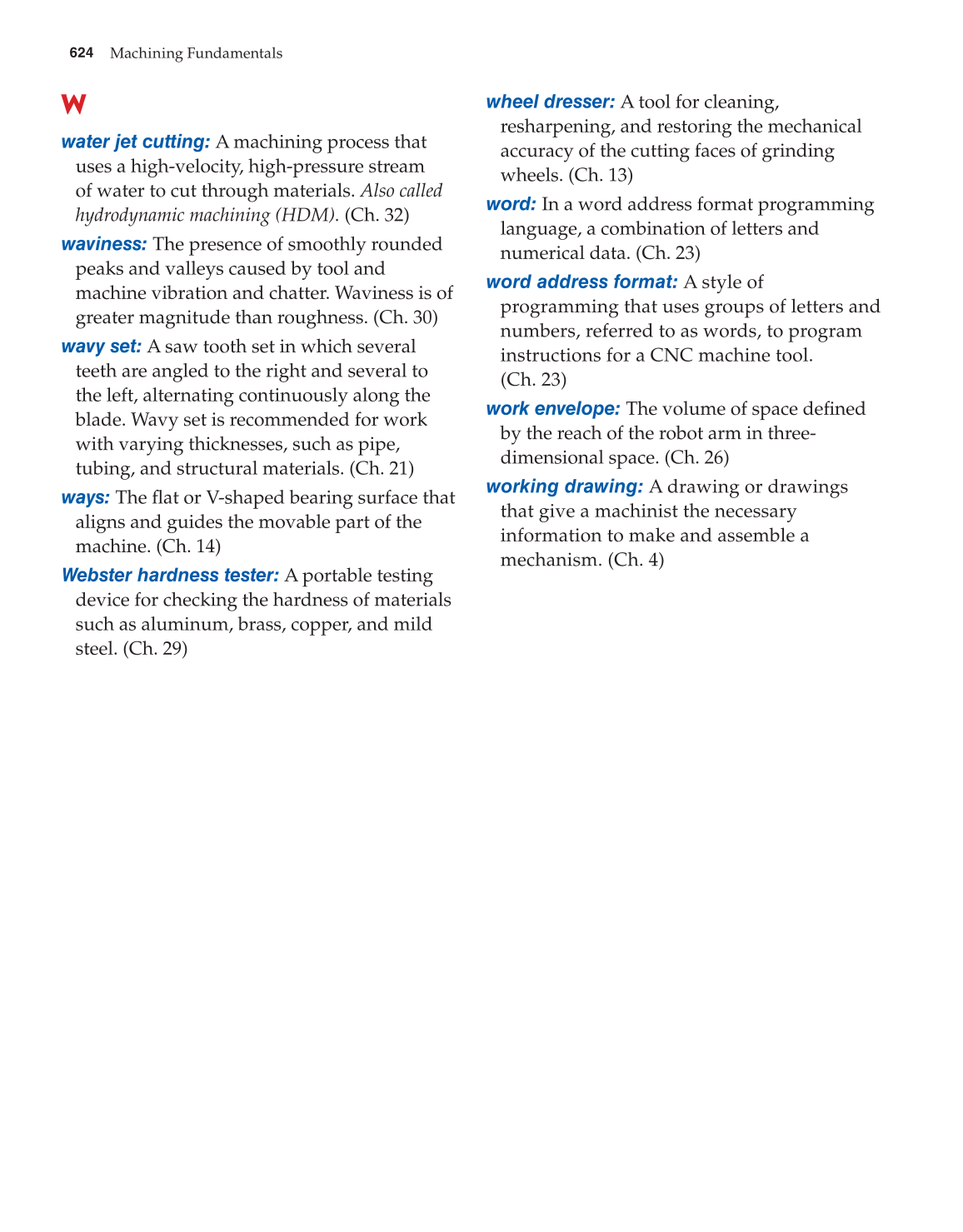 Machining Fundamentals, 9th Edition page 624