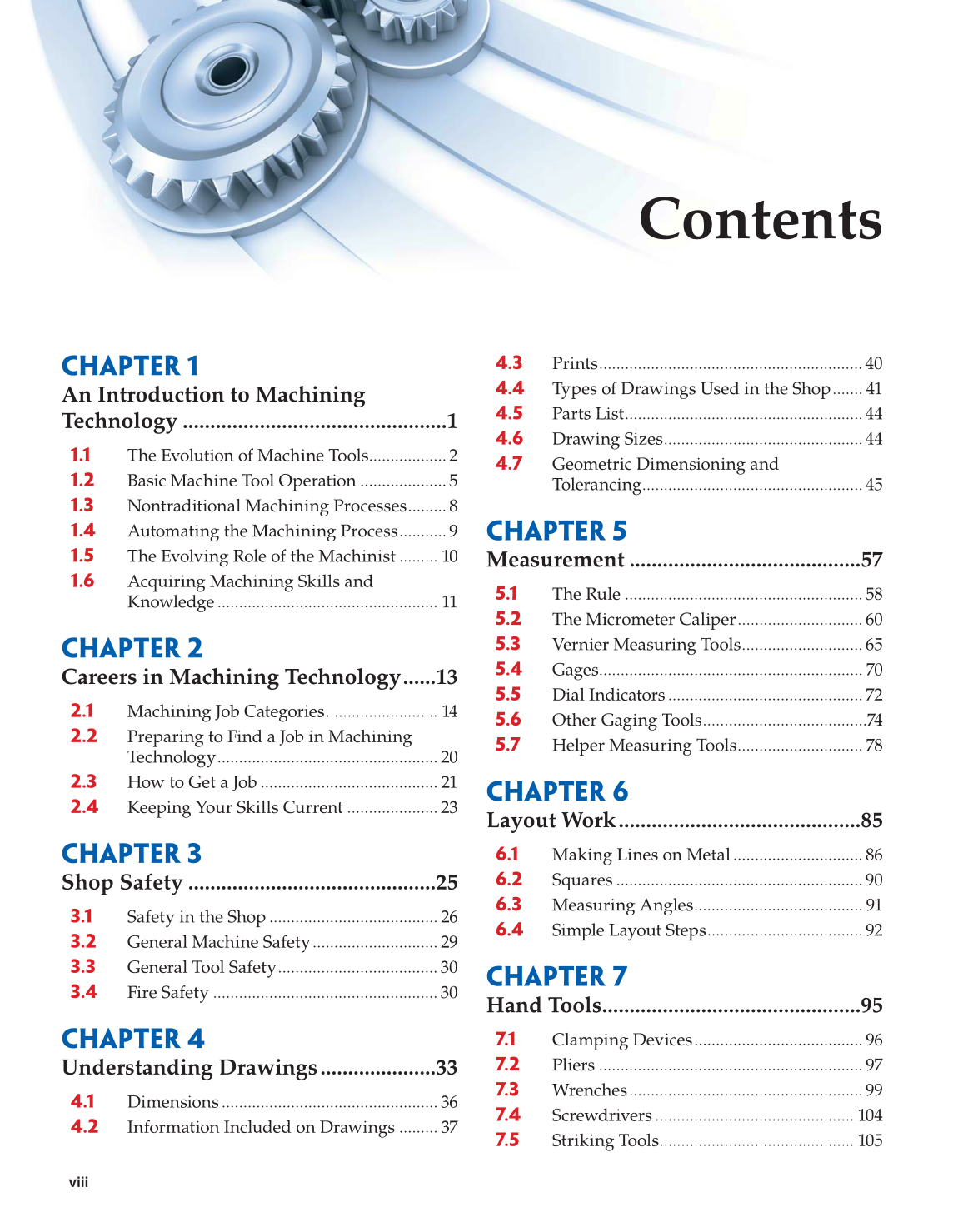 Machining Fundamentals, 9th Edition page viii