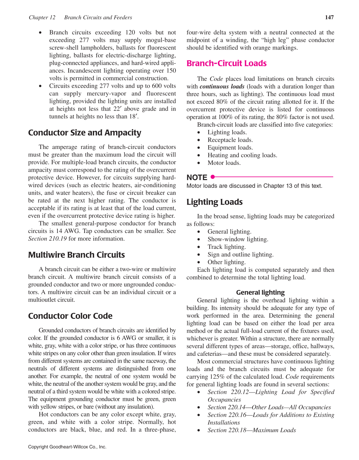 Modern Commercial Wiring, 6th Edition page 147