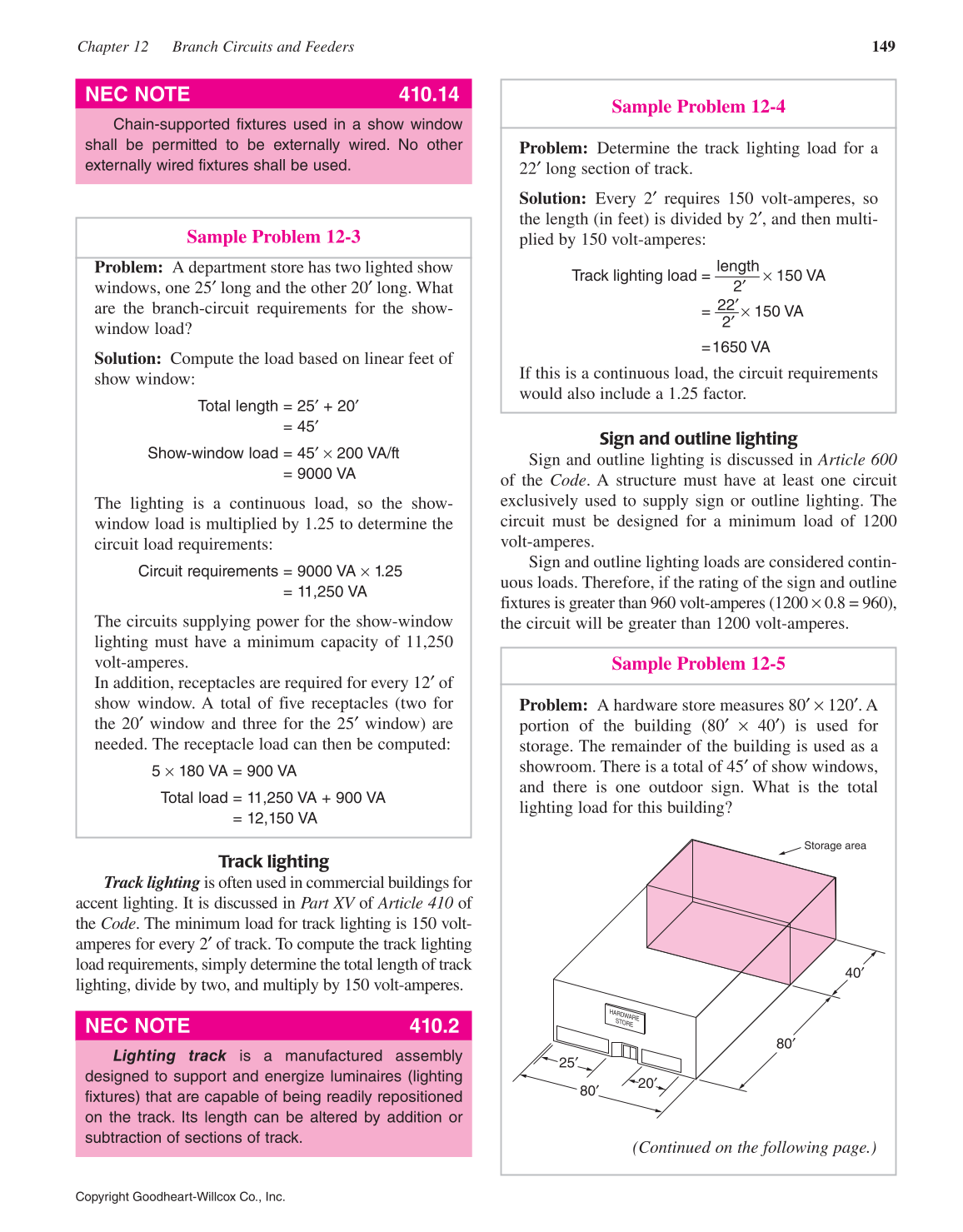 Modern Commercial Wiring, 6th Edition page 149