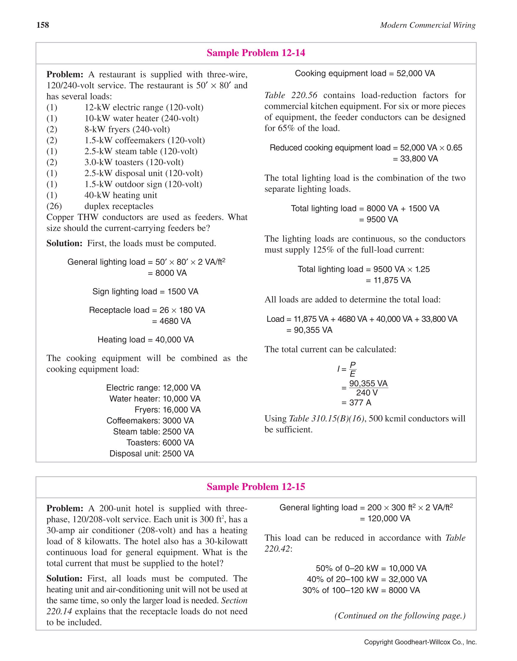 Modern Commercial Wiring, 6th Edition page 158