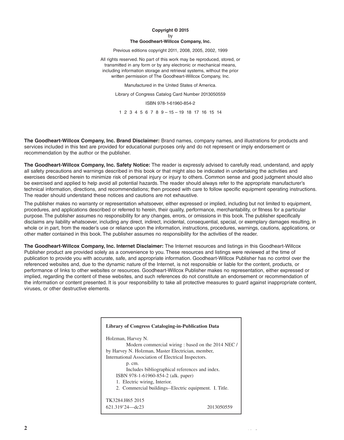 Modern Commercial Wiring, 6th Edition page 2