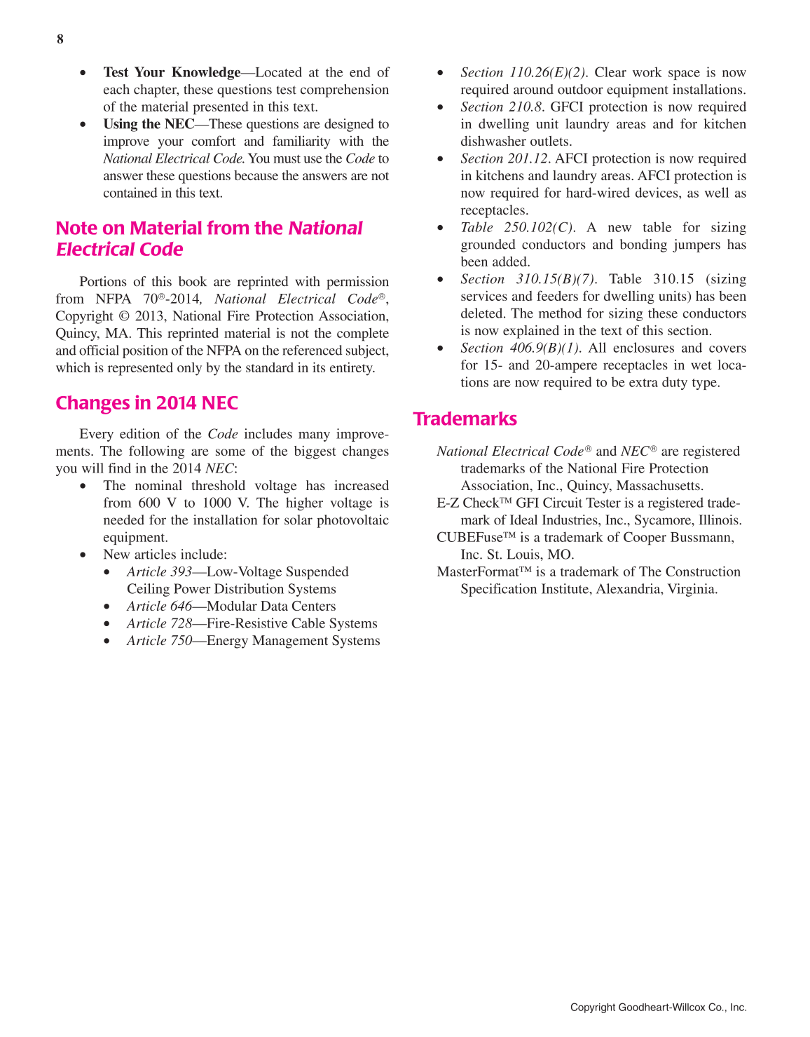 Modern Commercial Wiring, 6th Edition page 8
