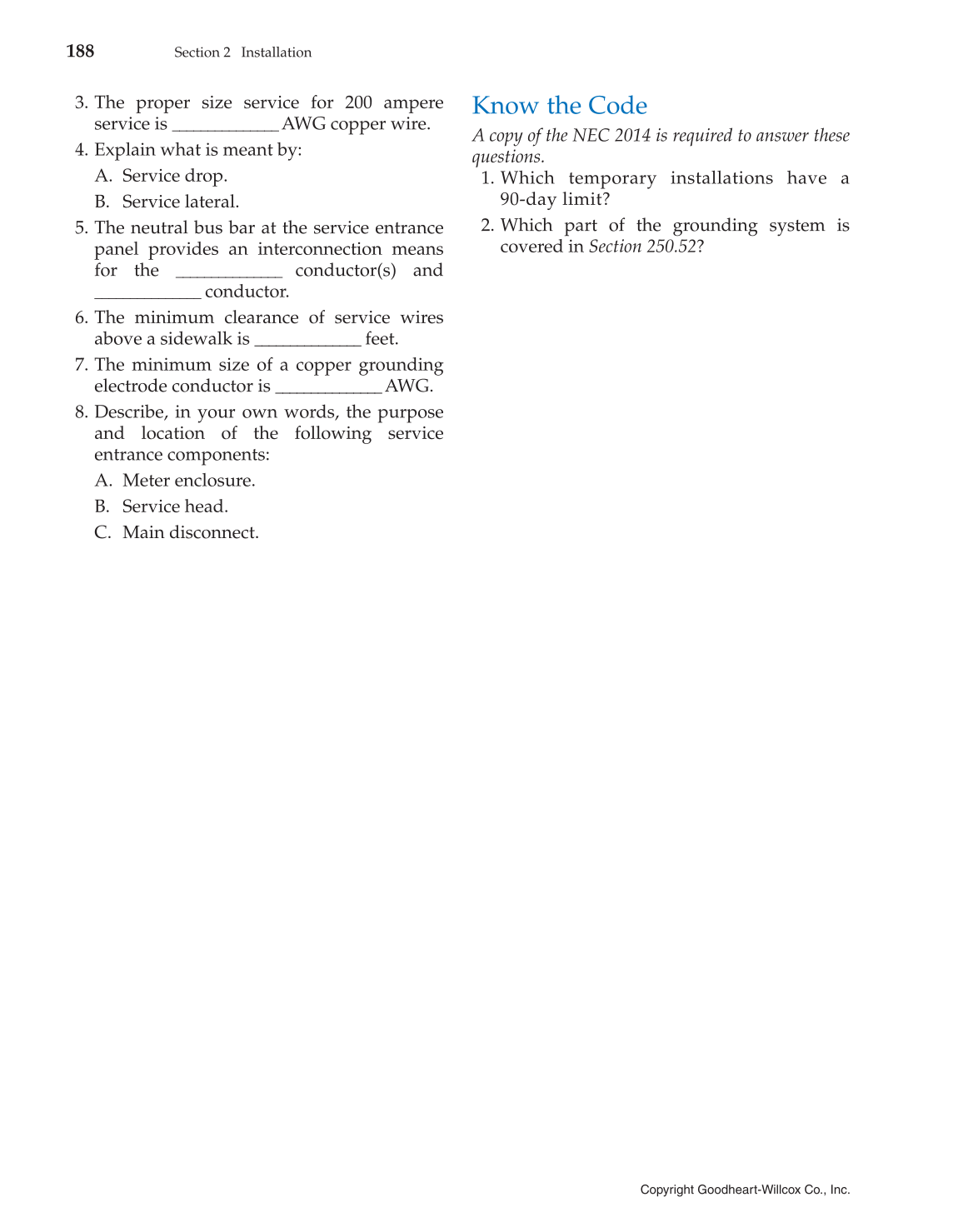 Modern Residential Wiring, 10th Edition page 188