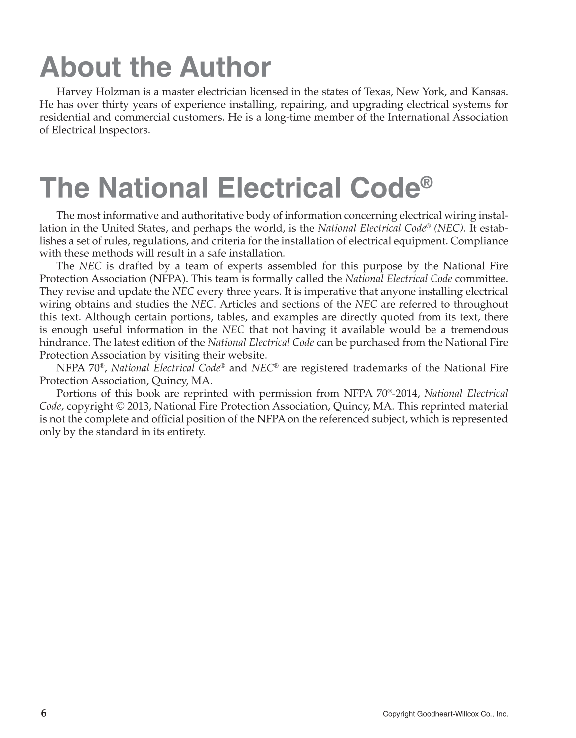 Modern Residential Wiring, 10th Edition page 6