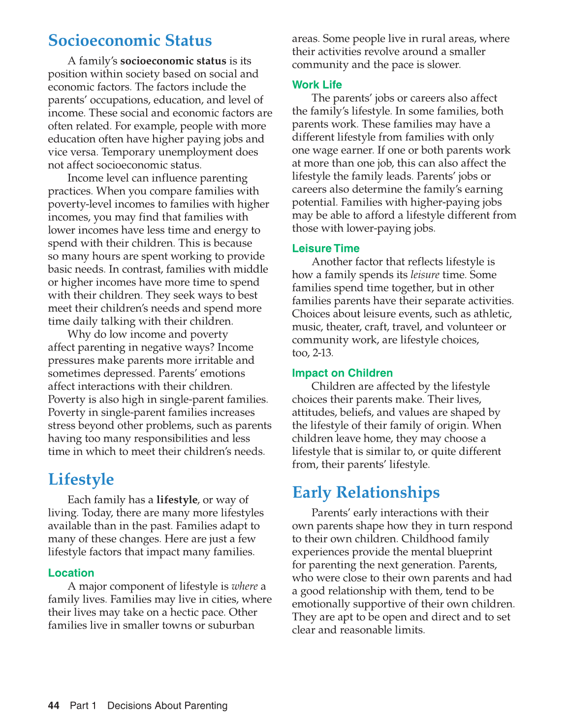 Parents and Their Children, 8th Edition page 44