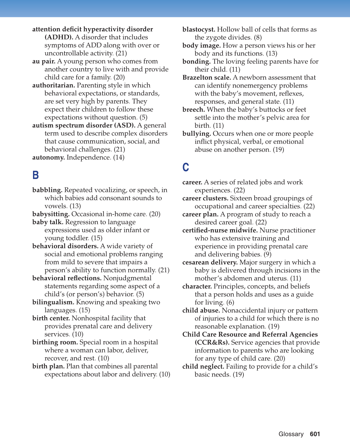 Parents and Their Children, 8th Edition page 601