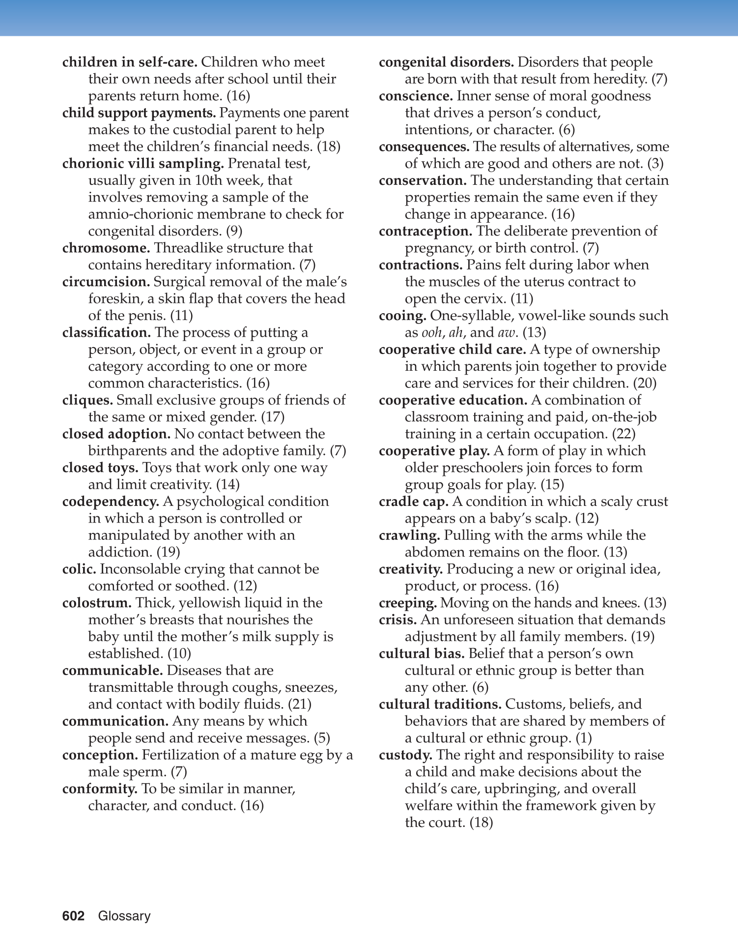 Parents and Their Children, 8th Edition page 602