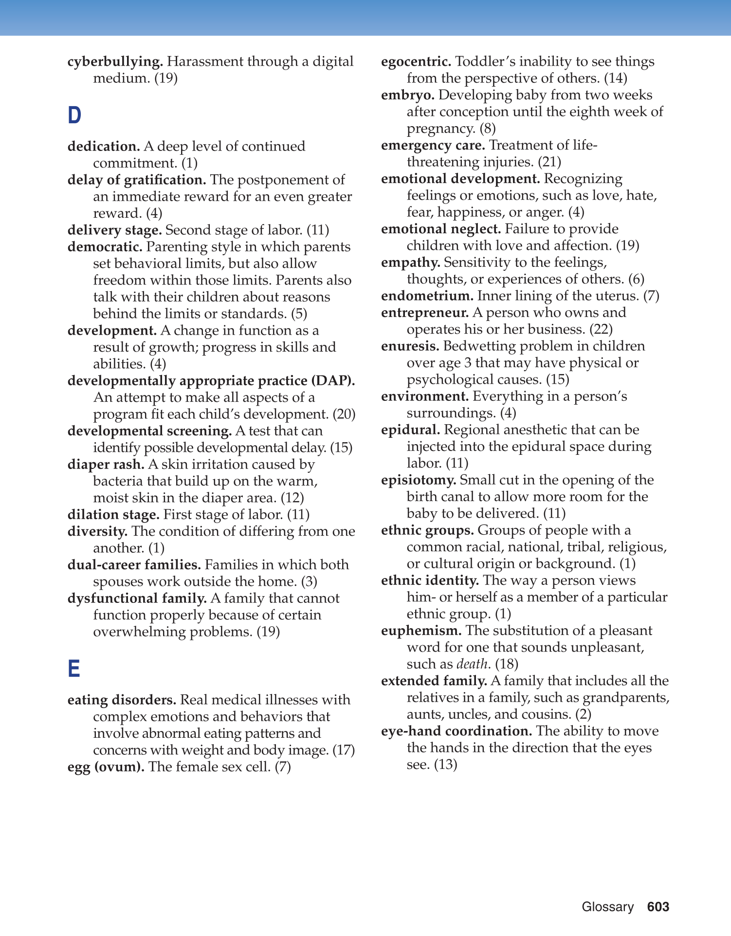 Parents and Their Children, 8th Edition page 603