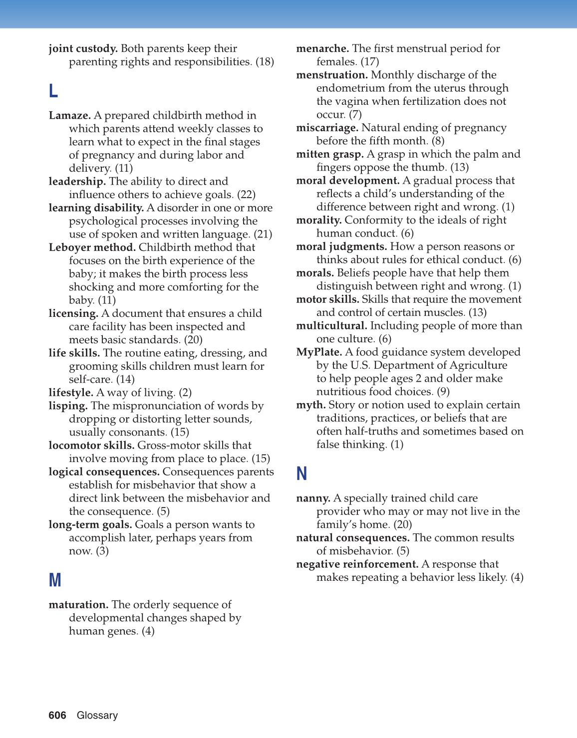 Parents and Their Children, 8th Edition page 606