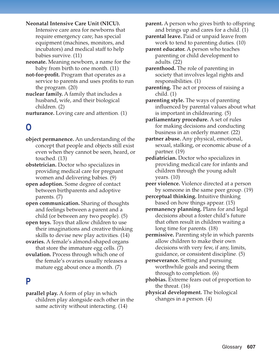 Parents and Their Children, 8th Edition page 607